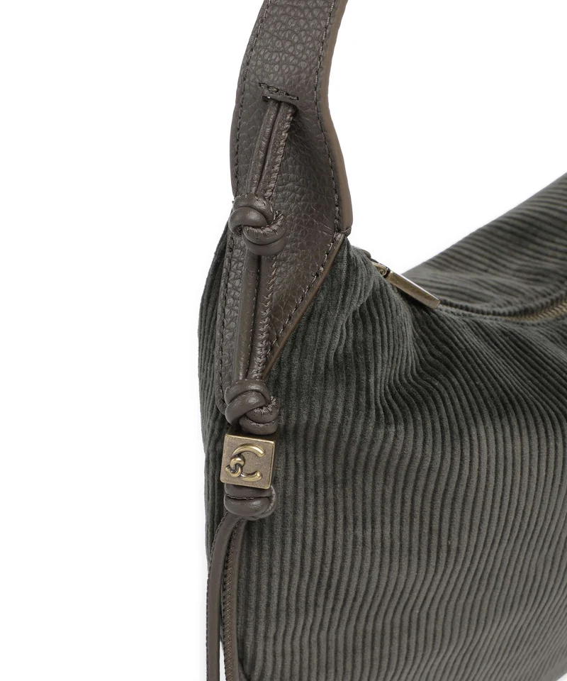 Coccinelle Thess Corduroy Beuteltasche fango