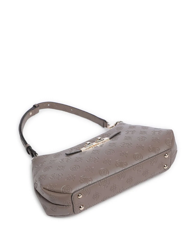 Guess Carmella Schultertasche taupe logo