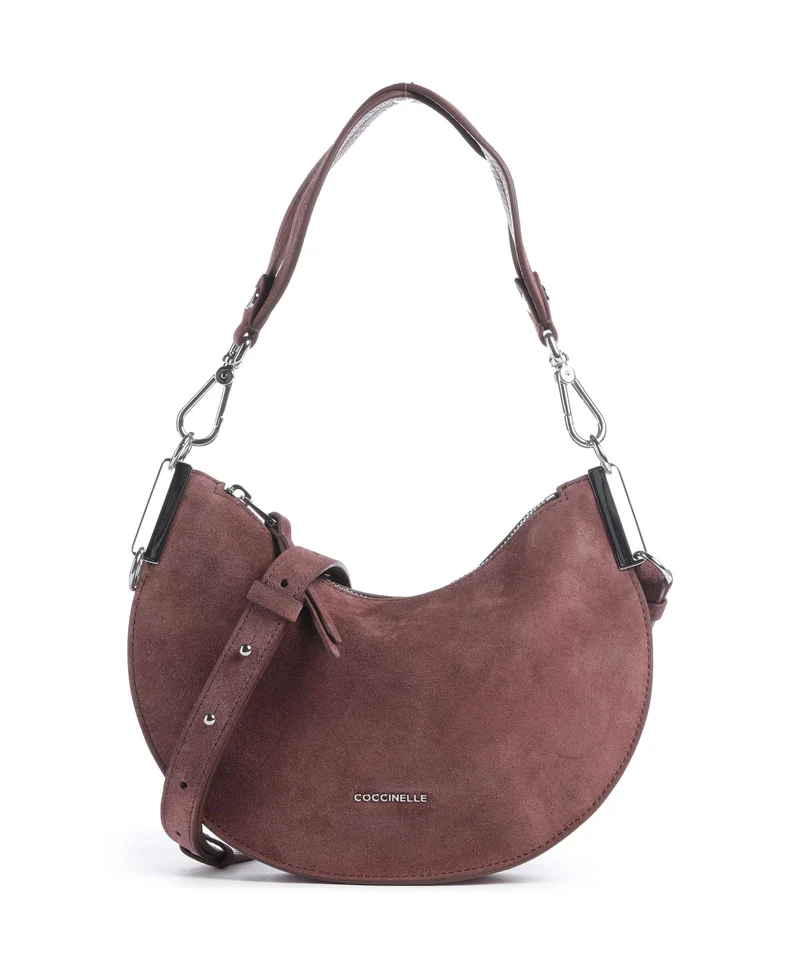Coccinelle Sunup Suede Schultertasche berry