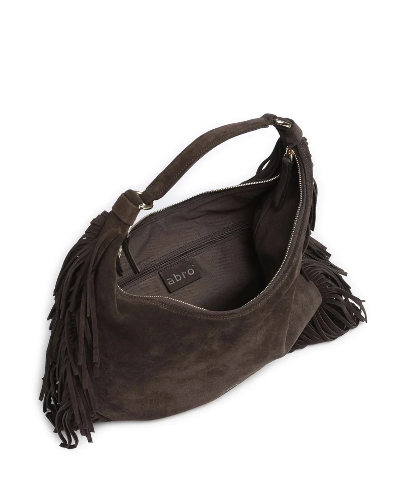 Abro Suede Nana Beuteltasche dark brown