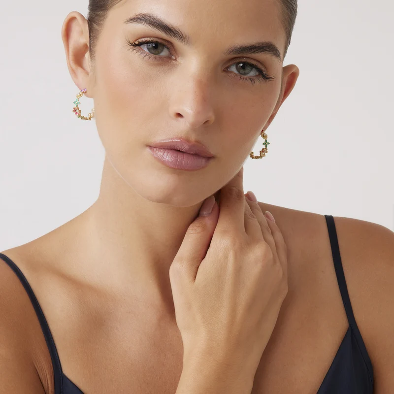 Guess Secret Garden Gold-coloured Earrings JUBE06031JWYGMCT-U