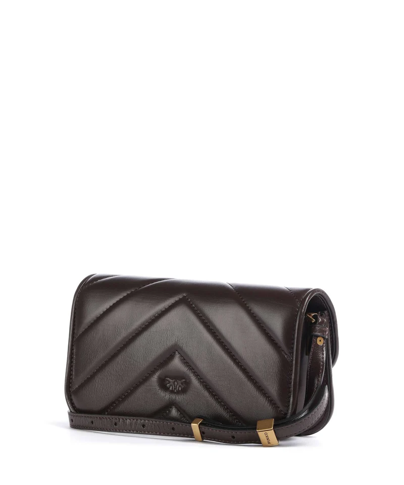 Pinko Love Box Horizontal Schultertasche rosso mogano/antique gold