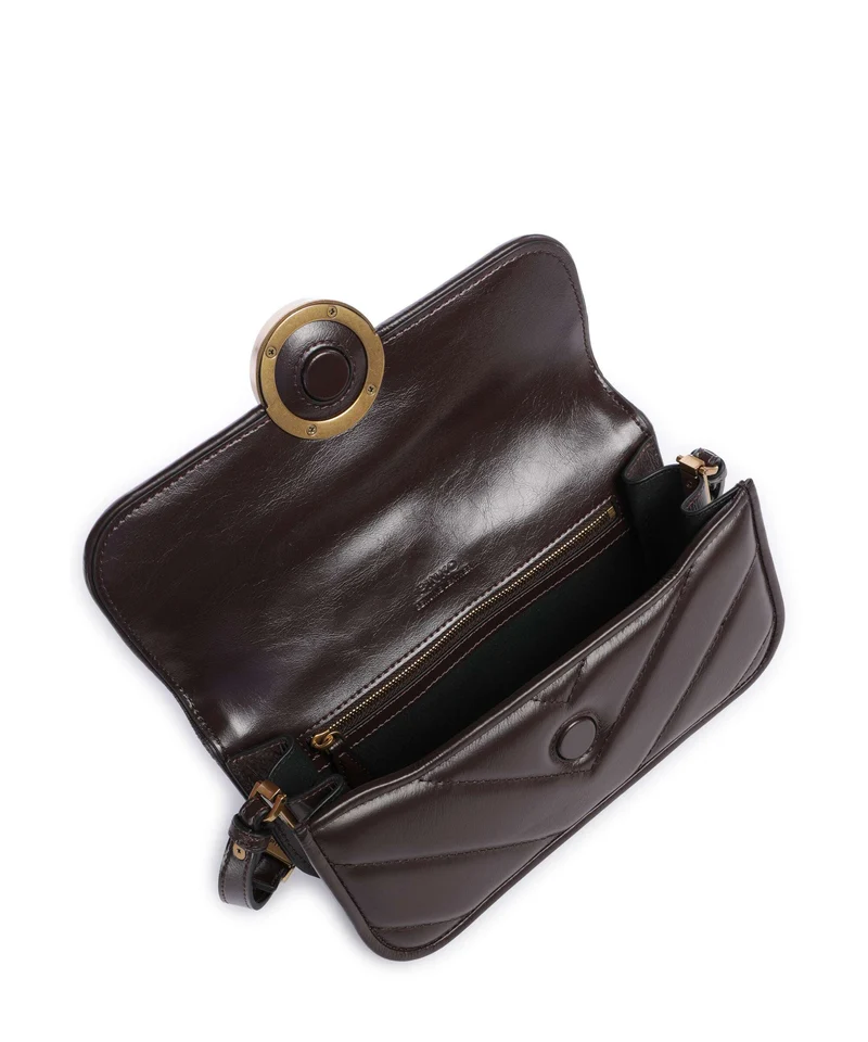 Pinko Love Box Horizontal Schultertasche rosso mogano/antique gold