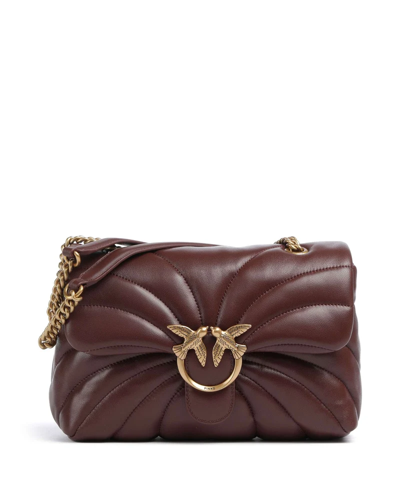 Pinko Love Puff Classic Schultertasche burgundy wine/antique gold