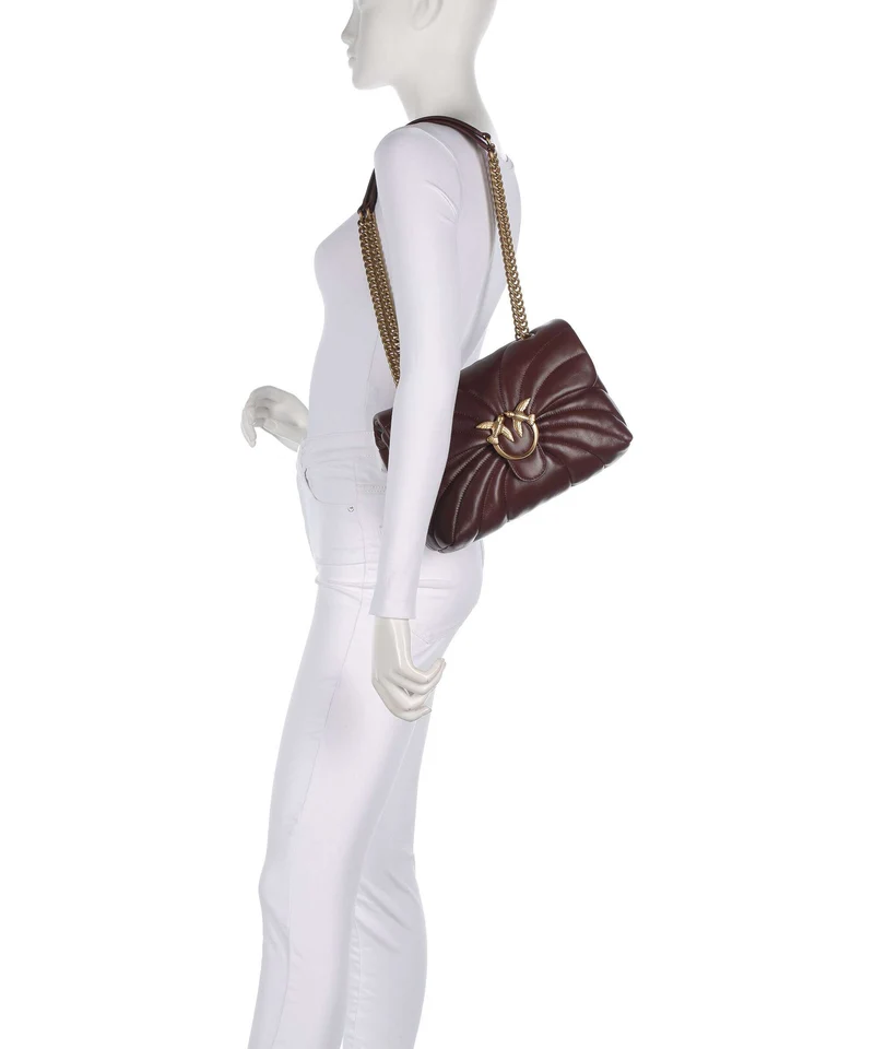Pinko Love Puff Classic Schultertasche burgundy wine/antique gold