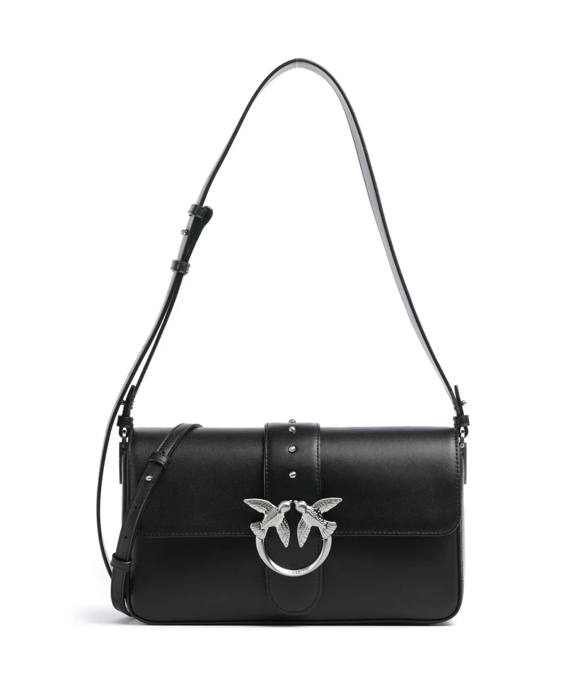 Pinko Love One Classic Slouchy Schultertasche nero limousine/matt silver