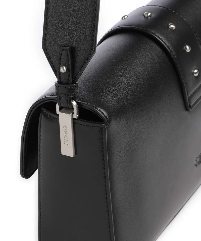 Pinko Love One Classic Slouchy Schultertasche nero limousine/matt silver