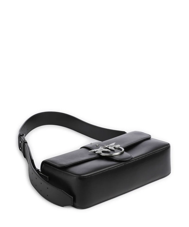 Pinko Love One Classic Slouchy Schultertasche nero limousine/matt silver