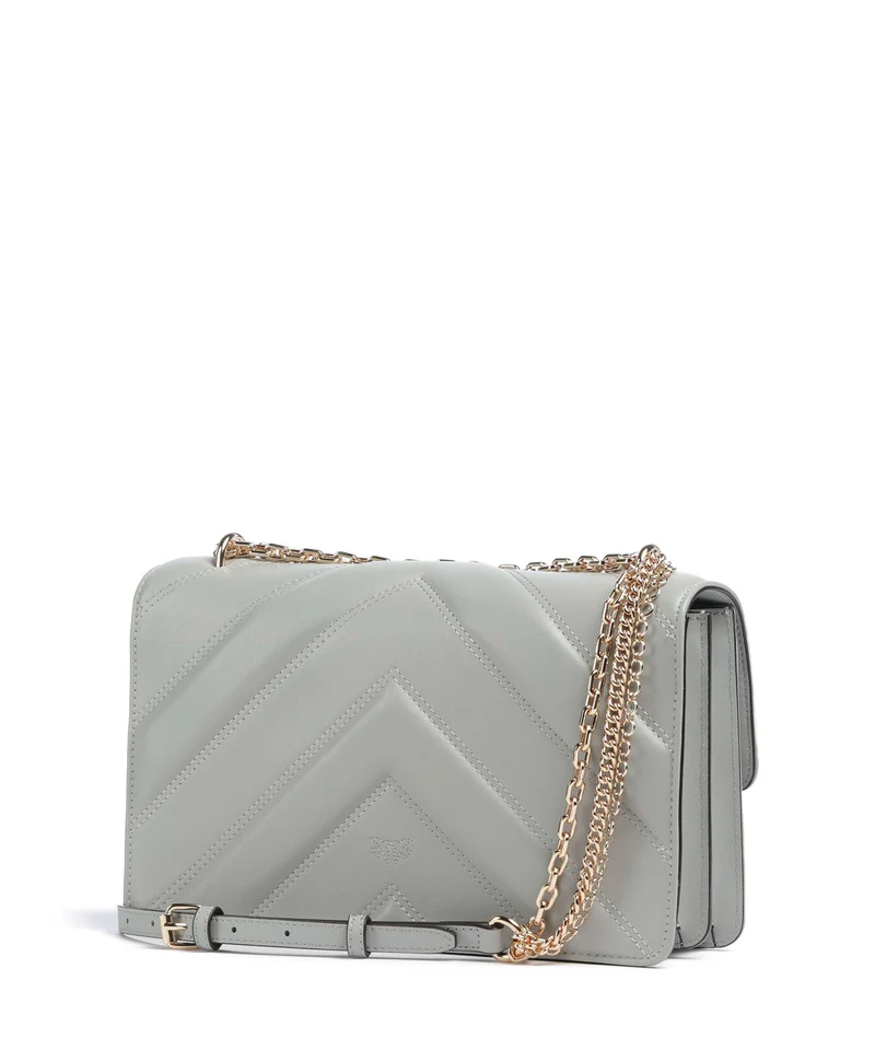 Pinko Love One Classic Schultertasche grigio perla/gold mordore