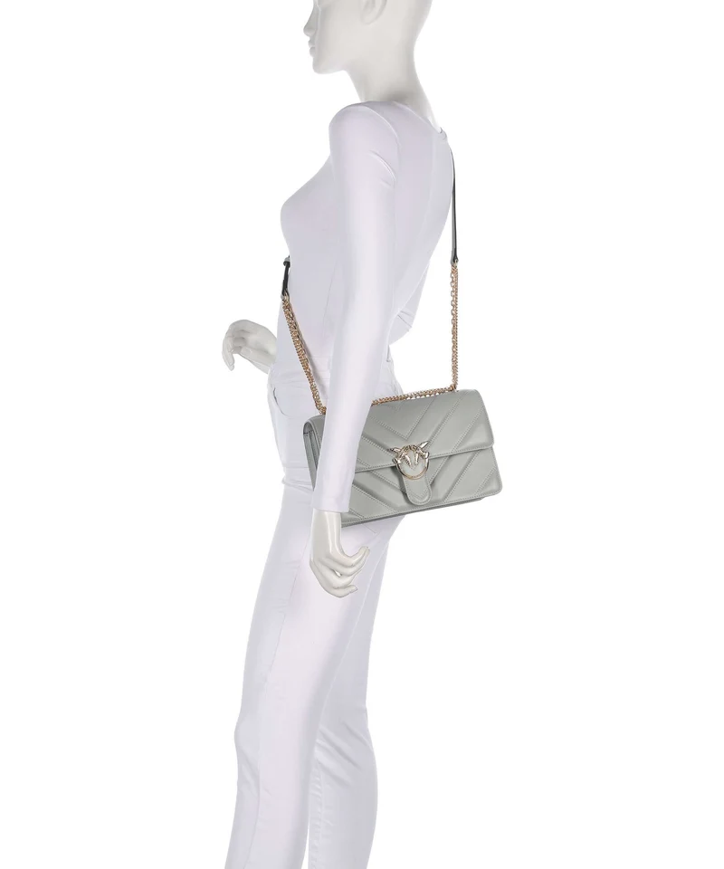 Pinko Love One Classic Schultertasche grigio perla/gold mordore