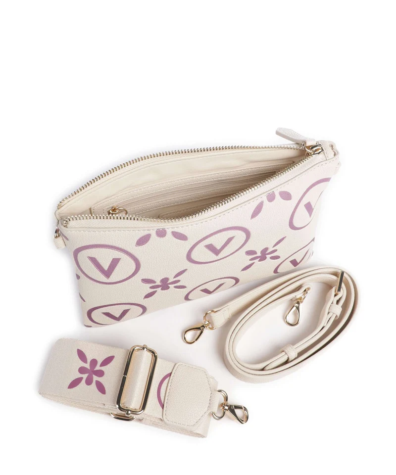 Valentino Bags Samba Re Print Umhängetasche ecru/rosa