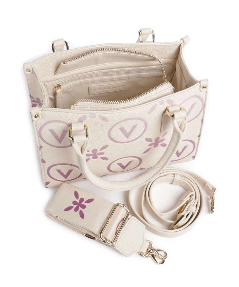 Valentino Bags Samba Re Print Handtasche ecru/rosa