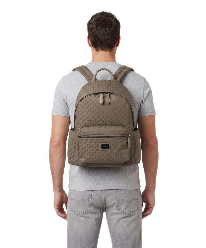 Emporio Armani Eagle All Over Rucksack stone gray