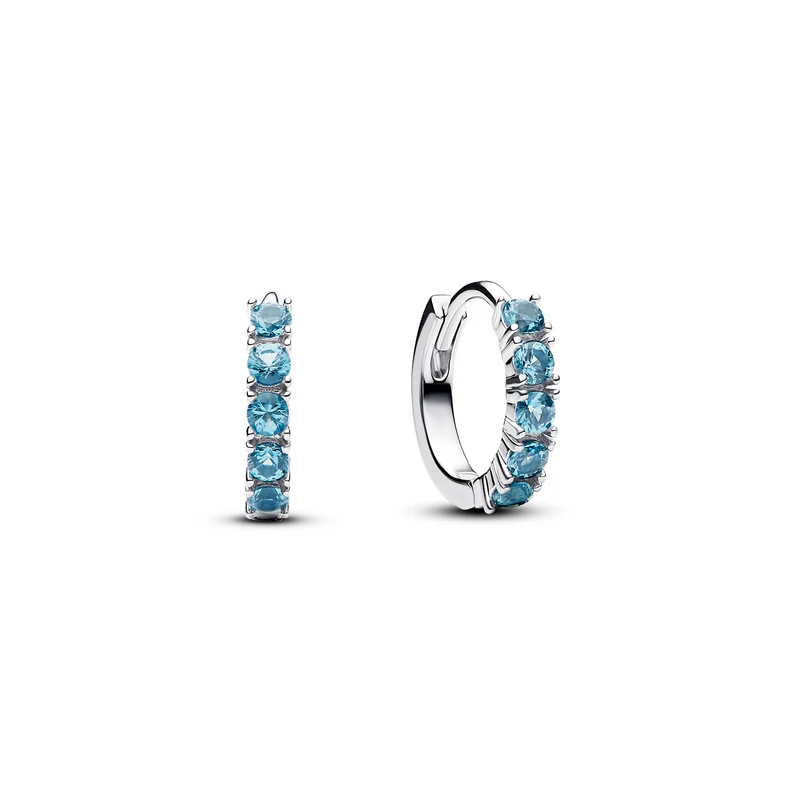 Pandora Timeless 925 Sterling Silver Blue Huggie Earring 293849C01