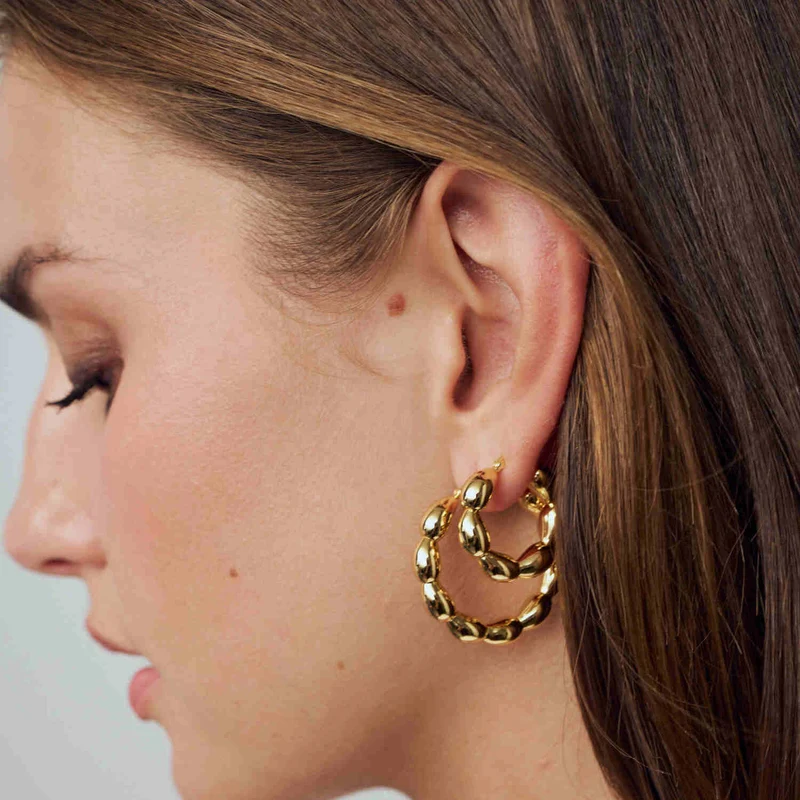 Sif Jakobs Gold Plated Goccia Cerchietto Medio Earrings SJ-E2597-YG