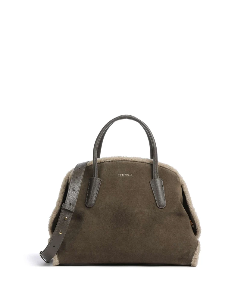 Coccinelle Tylde Suede Handtasche fango/warm taupe