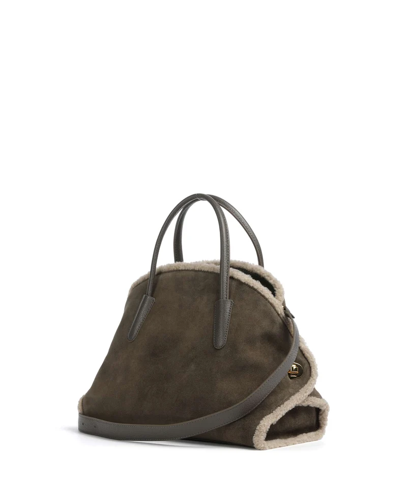 Coccinelle Tylde Suede Handtasche fango/warm taupe