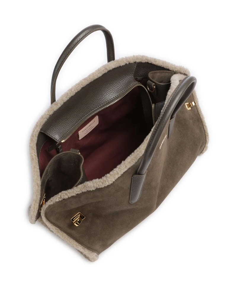 Coccinelle Tylde Suede Handtasche fango/warm taupe