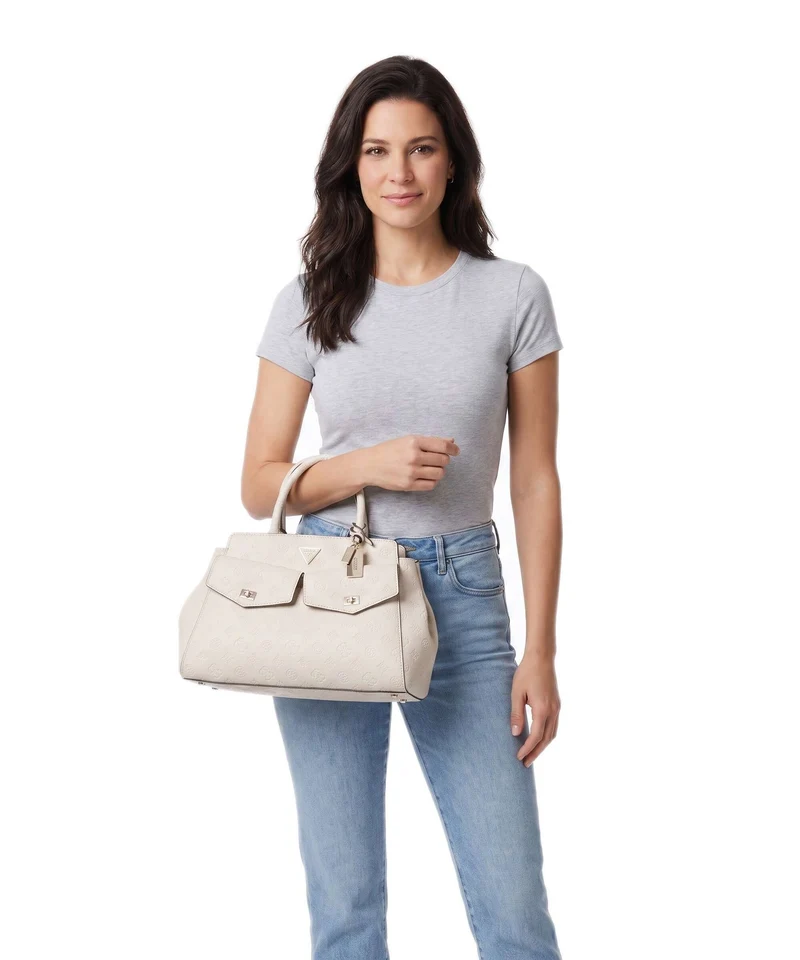 Guess Blake Large Handtasche bone logo