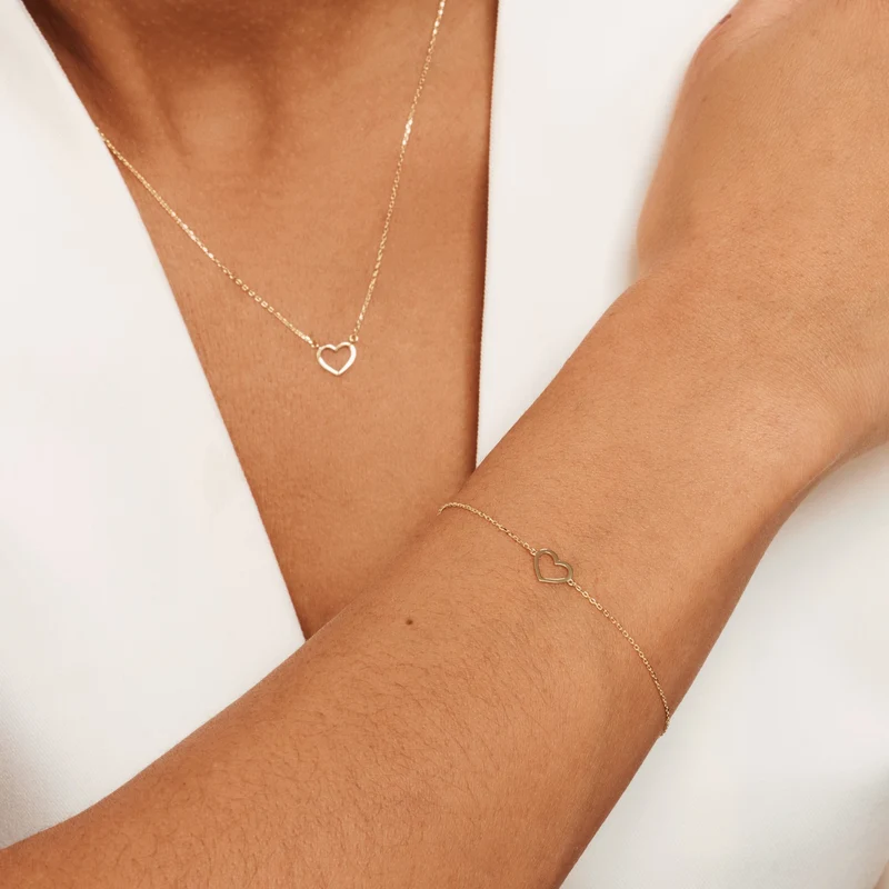 Isabel Bernard Cadeau d'Isabel 14 Karat | Gold Halskette und Armband Geschenksets IB90058