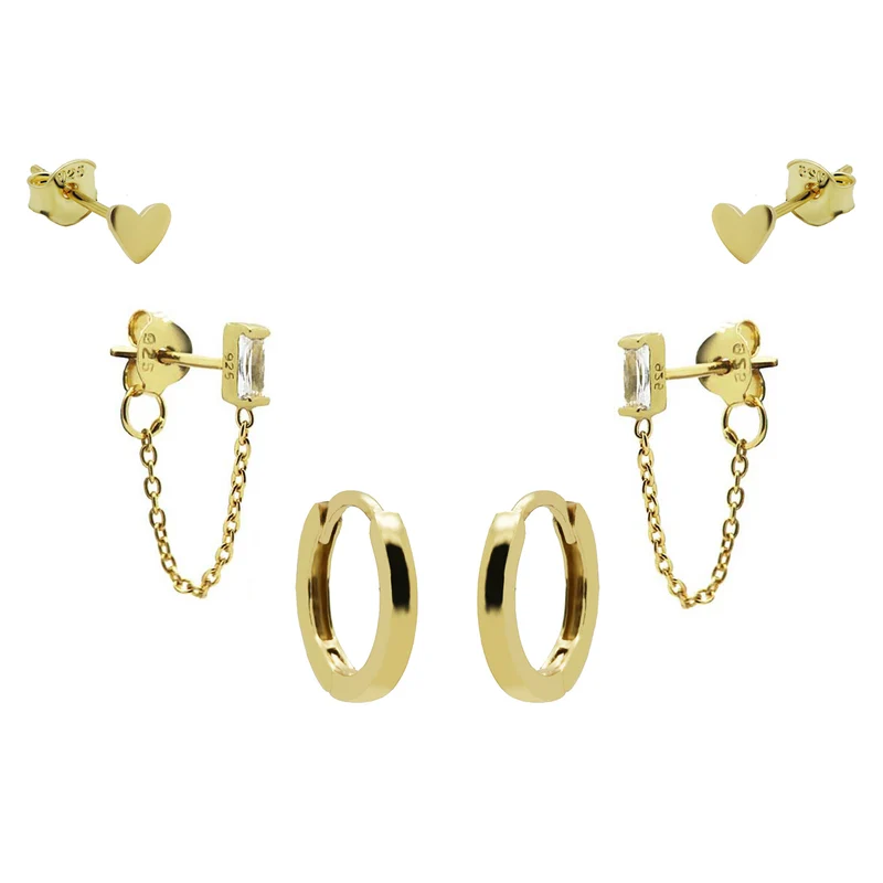 Karma 925 Sterling Silberen Goldfarbene The Fave Earparty EPV10GP