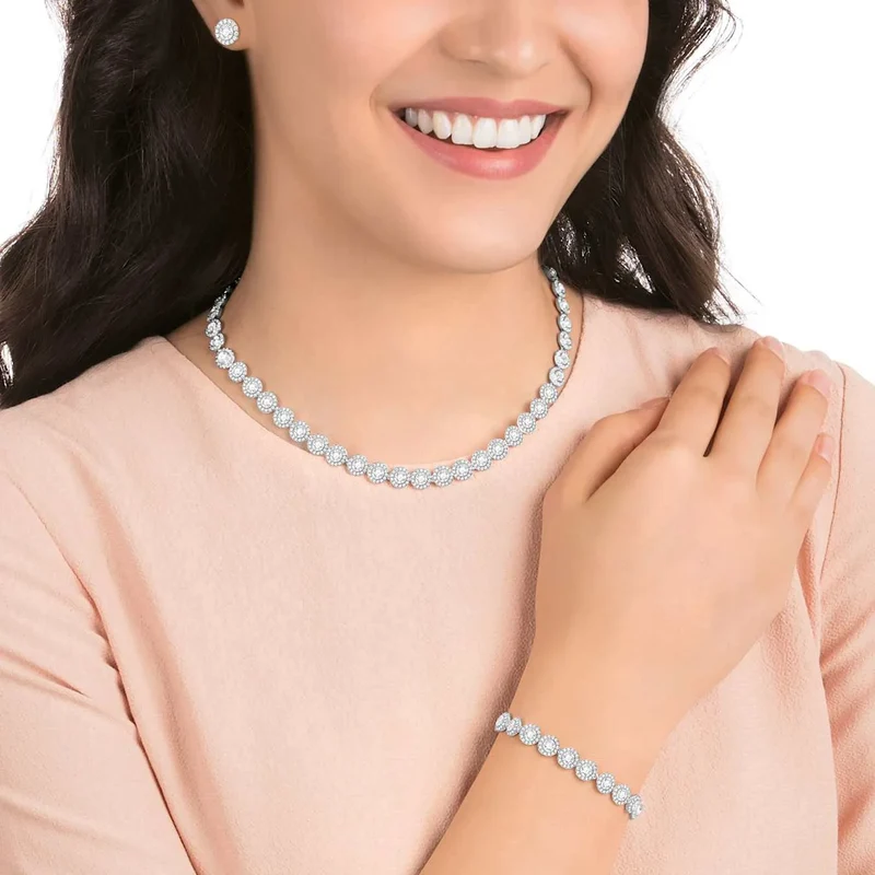 Swarovski Angelic Silberfarbene Schmuck Set 5367853