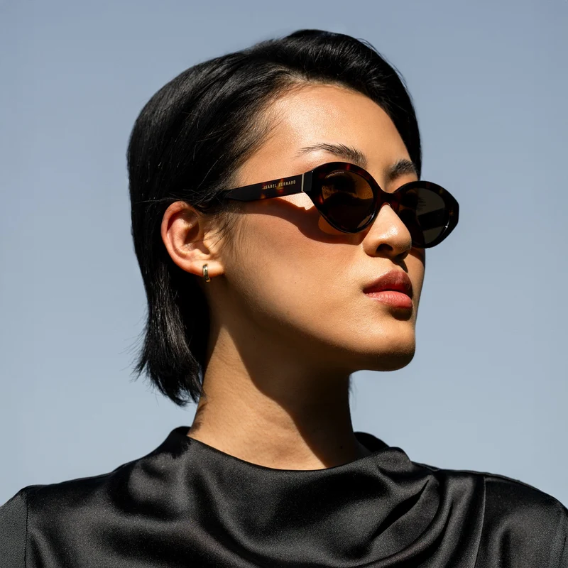 Isabel Bernard La Villette Rosaire Braun Tortoise Oval Sonnenbrille IB400002-14-14