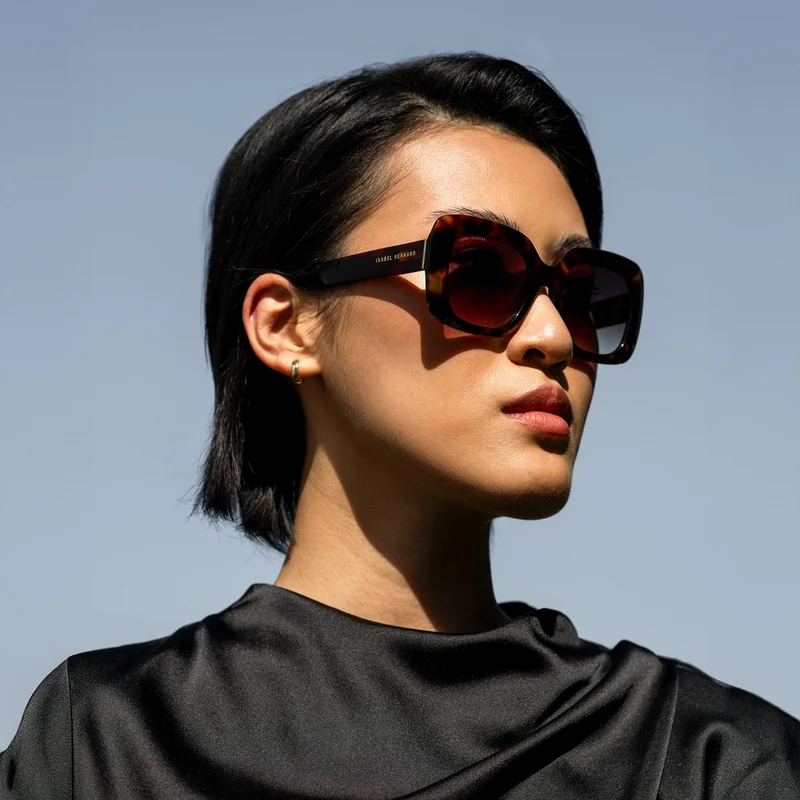 Isabel Bernard La Villette Rive Braun Tortoise Quadratisch Sonnenbrille IB400003-14-14