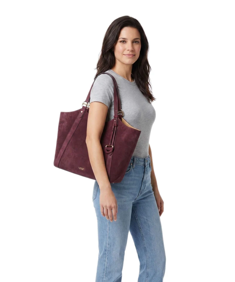 Lauren Ralph Lauren Tasha Large Shopper dark garnet