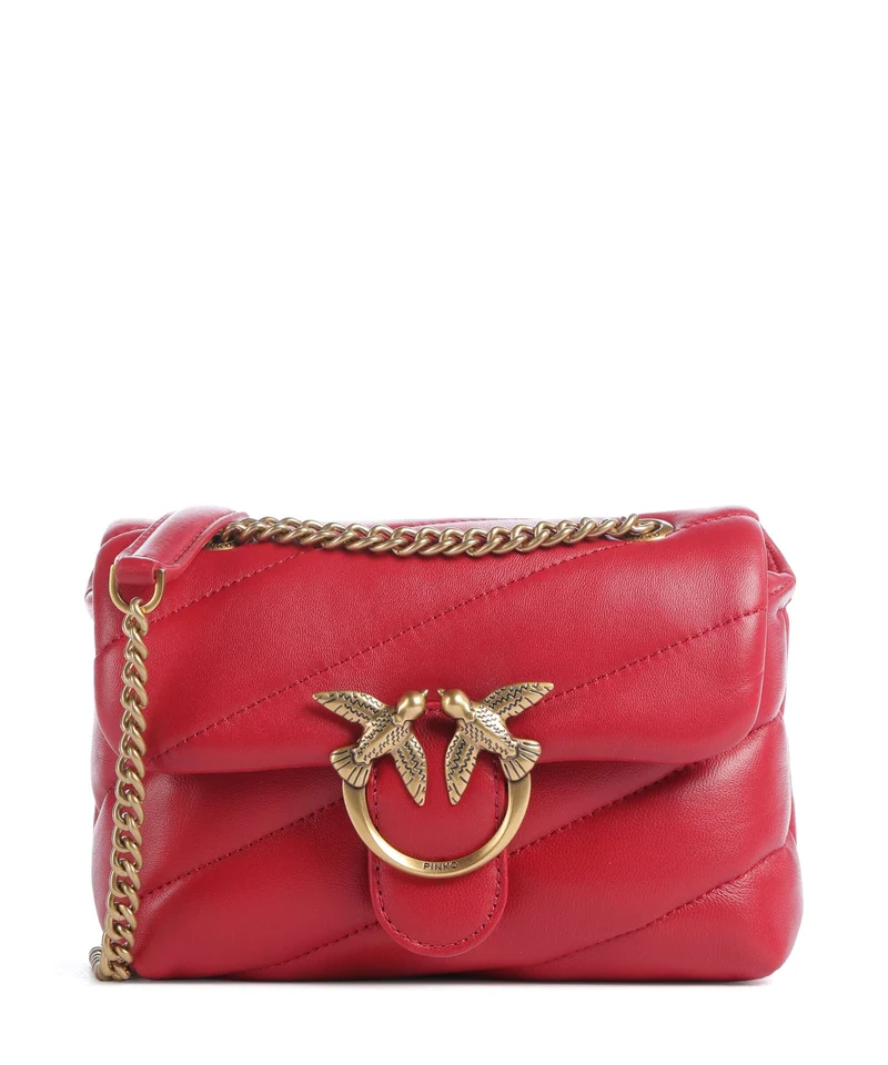Pinko Love Puff Baby Schultertasche rosso rio/antique gold