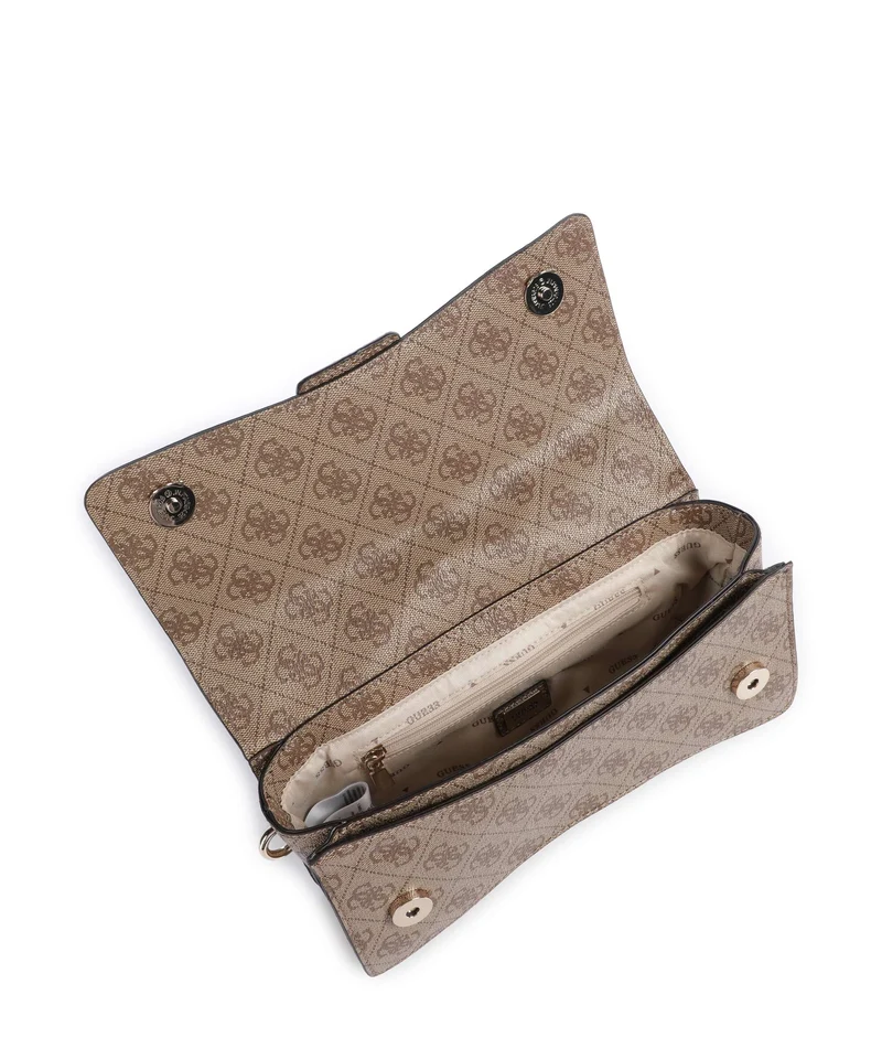 Guess Yvonne Logo Mini Handtasche latte logo