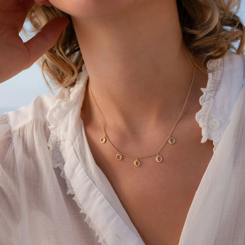 Violet Hamden Luna 925 Sterling Silberne Vergoldete Halskette mit Monden VH340034