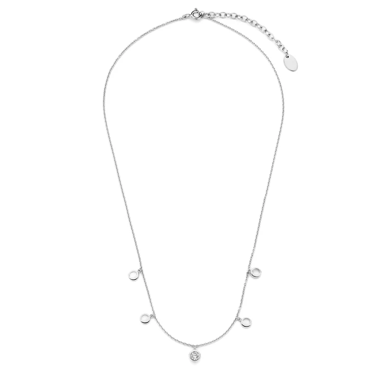 Violet Hamden Luna 925 Sterling Silberne Halskette mit Monden und Weißem Zirkonia-Stein VH340039
