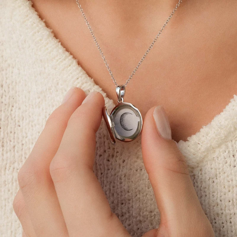 Violet Hamden Sisterhood Memory 925 Sterling Silberne Halskette mit Fotomedaillon VH340029