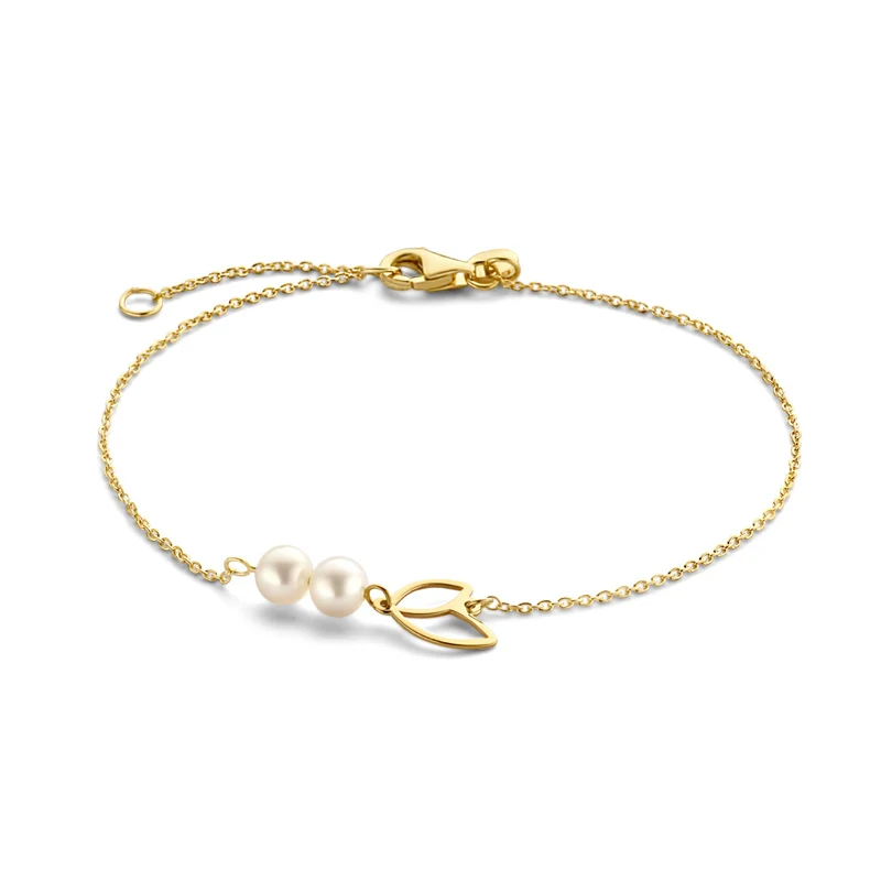 Isabel Bernard Cadeau d'Isabel 14 Karat Gold Armband und Ohrstecker Geschenkset mit Süßwasserperlen IB90185