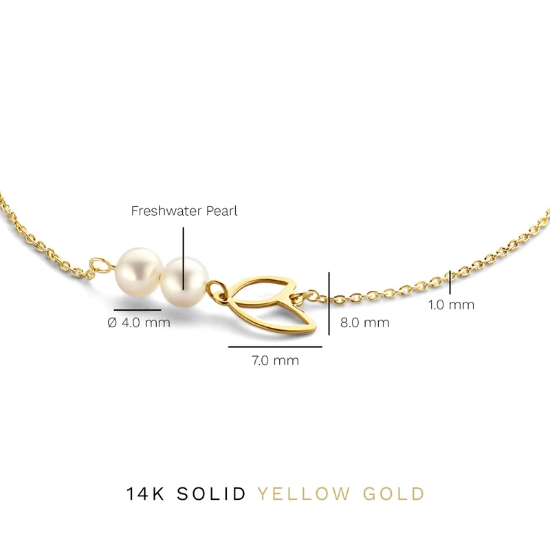 Isabel Bernard Cadeau d'Isabel 14 Karat Gold Armband und Ohrstecker Geschenkset mit Süßwasserperlen IB90185