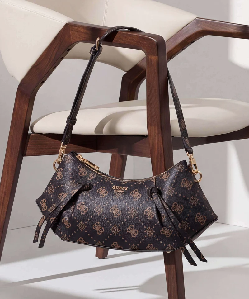 Guess Allegra Logo Schultertasche espresso logo