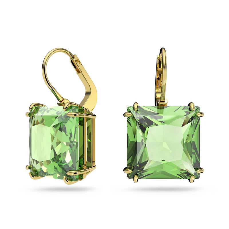 Swarovski Goldfarbene Ohrhänger mit Grüne Kristal 5636564