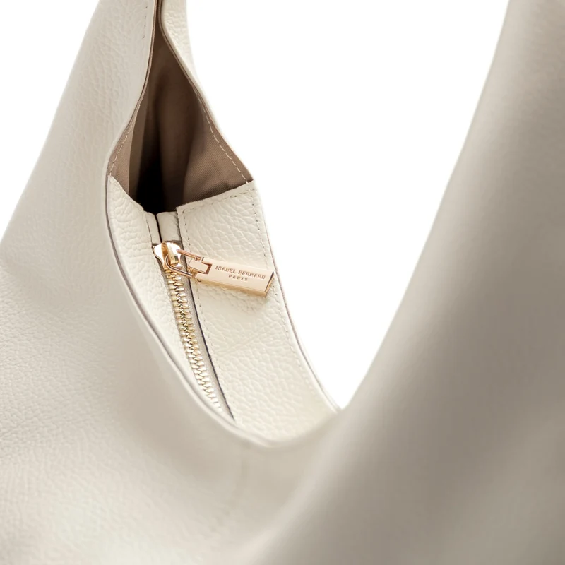 Isabel Bernard Honoré Grace cremefarbene Leder-Schultertasche aus Kalbsleder IB25093-070