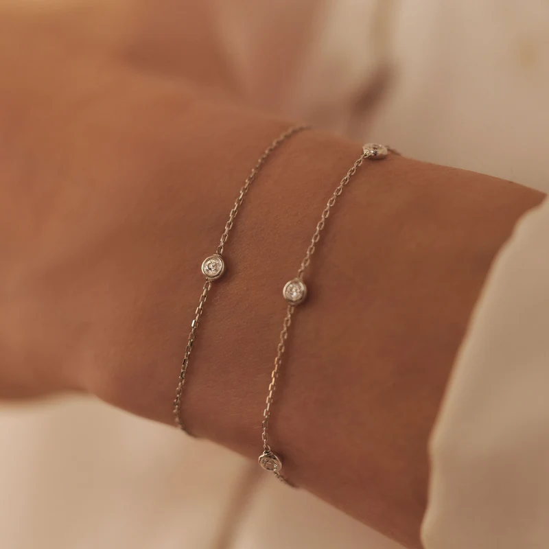 Isabel Bernard De la Paix Alfie 14 Karat | Weißgold Armband | Diamant 0.05 Karat | IBD320004