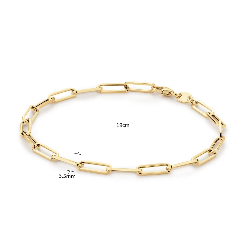 Jackie Gold Elegant Boxlink Halskette Aus 14 Karat Gold 585 JKB25.501