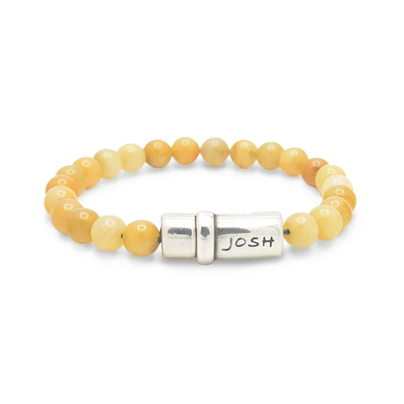 Josh Yellow Natural Stone Bracelet 09285SL/YLLW/LRG