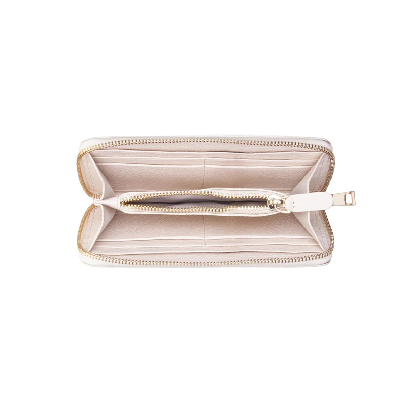 Isabel Bernard Honoré Léa Beige Kalbsleder Portemonnaie mit Reißverschluss IB23012