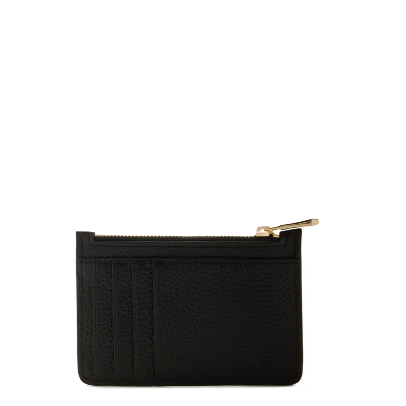 Isabel Bernard Honoré Aveline Schwarzes Leder Damen Kartenhalter aus Kalbsleder IB27016