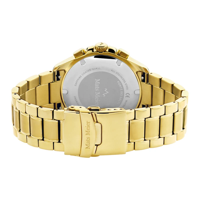 Mats Meier Ponte dei Salti Chronograaf HerrenUhr Goldfarbene und Schwarz MM00509
