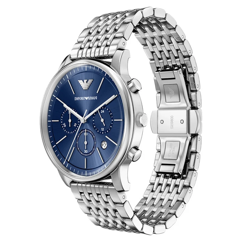 Emporio Armani Round Blue Dial Watch AR11771