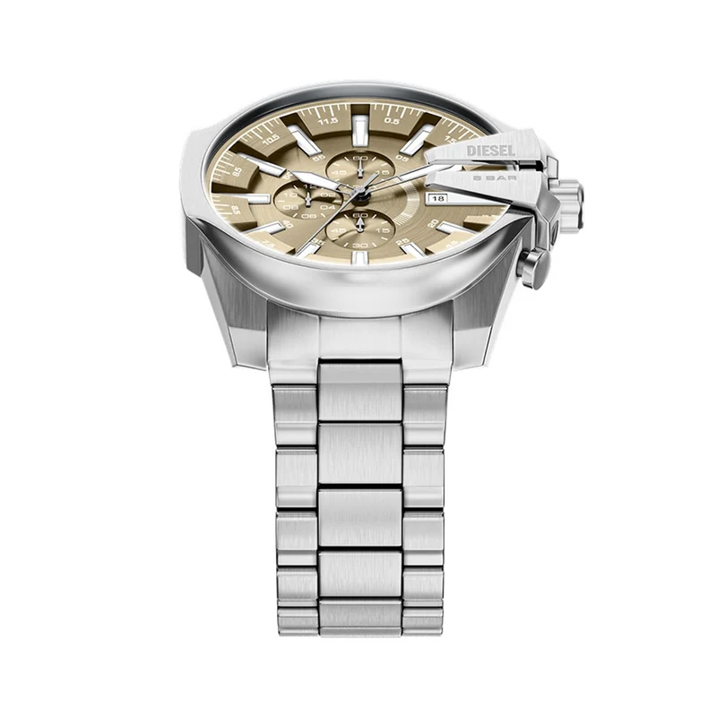Diesel Mega Chief Slim Round Gold Dial Watch DZ4702
