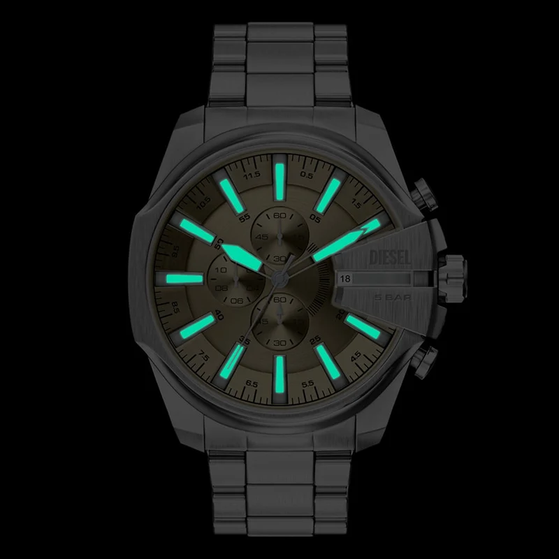 Diesel Mega Chief Slim Round Gold Dial Watch DZ4702