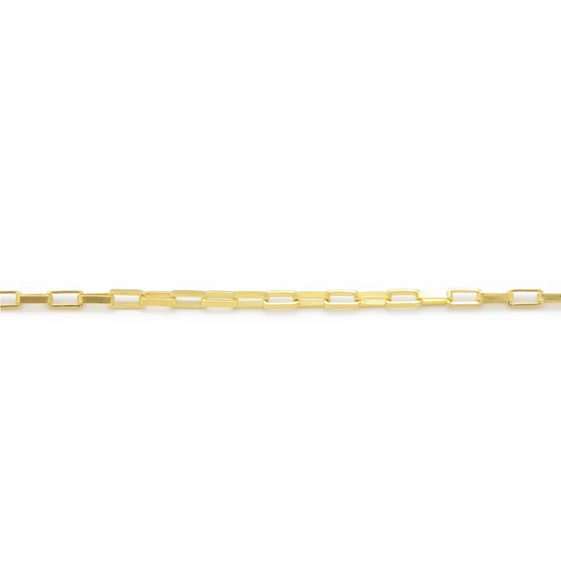 Karma 925 Sterling Silber Goldfarbene Square Chain Armband 94120 (Länge: 16.50 - 19.00 cm)