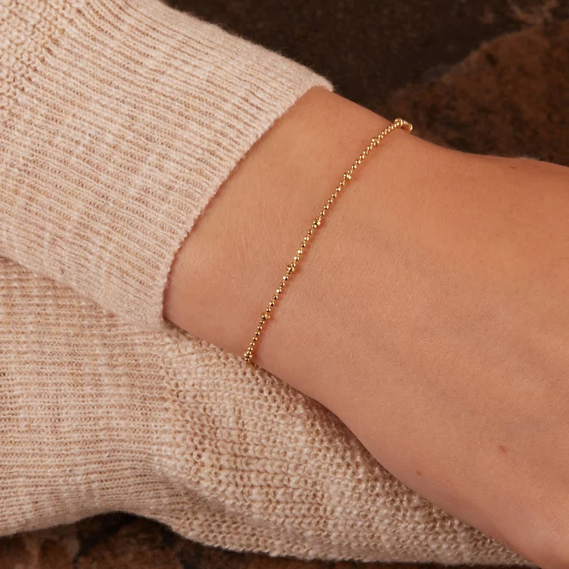 Karma 925 Sterling Silber Goldfarbene Dots Diamonds Armband 94127GP (Länge: 16.50 - 19.00 cm)